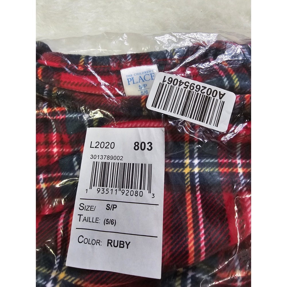 The Children's Place Girls Casual Holiday Christmas Plaid Dress Size 5/6 NWT NEW - Picture 1 of 3